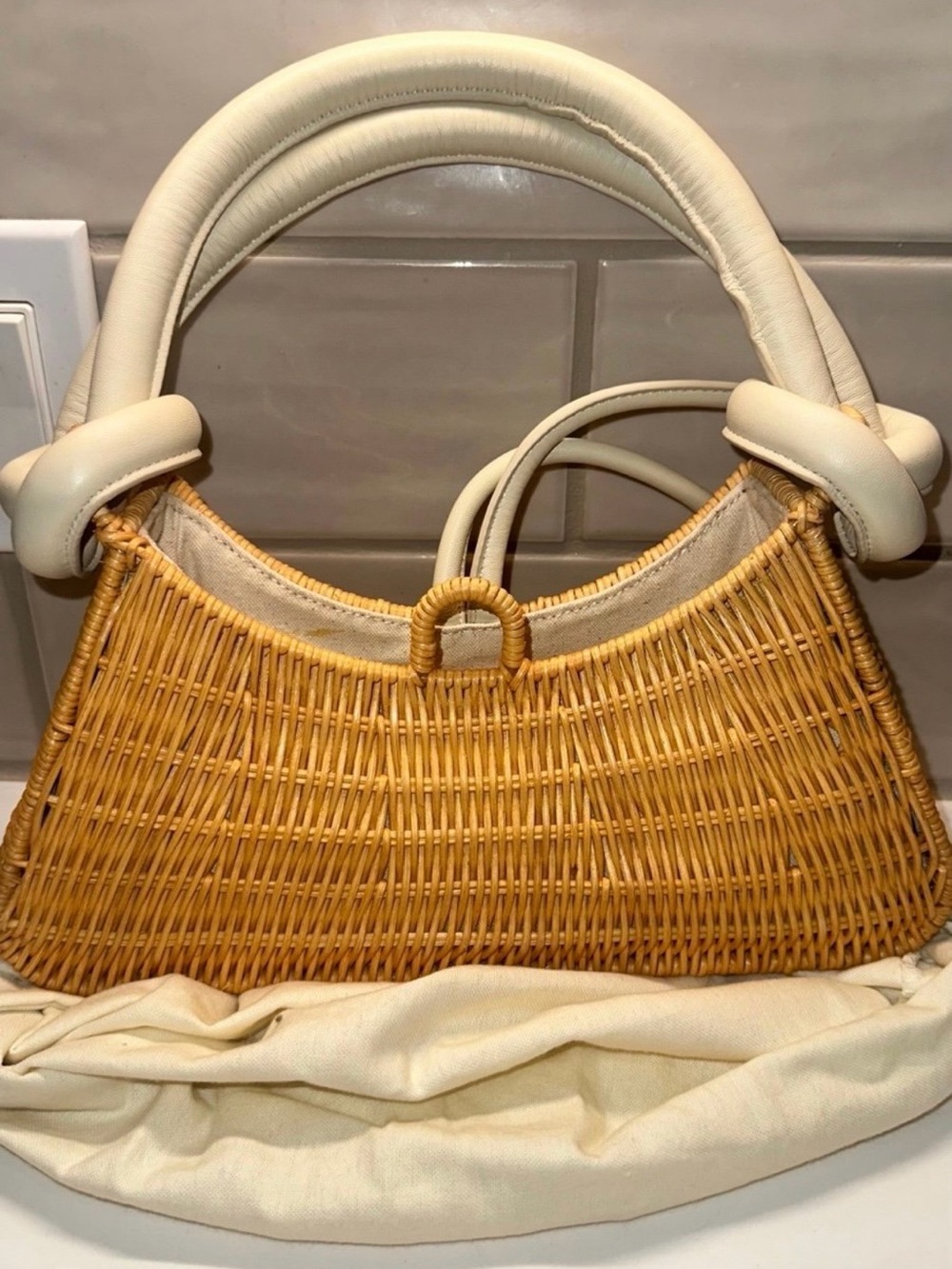Cult Gaia Rattan Top Handle Shoulder Bag - Picture 6 of 12